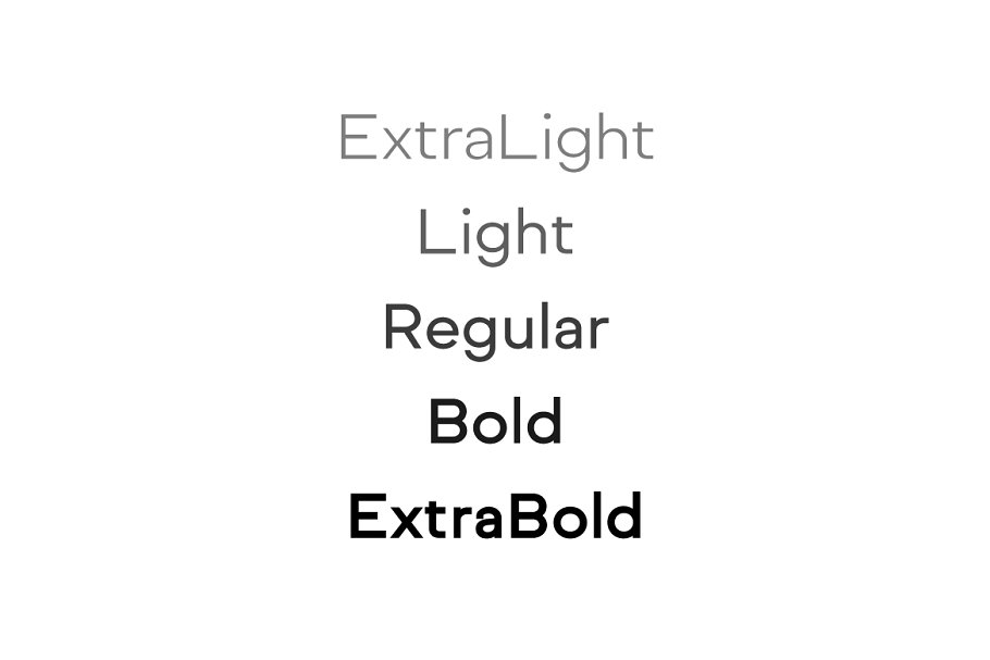 Beispiel einer Normal Extra Light-Schriftart